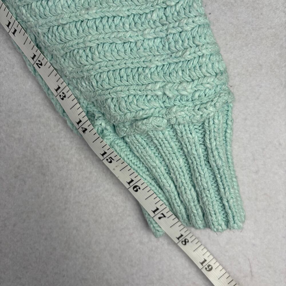 Free People Sunset V-Neck Pullover Sweater Women's M Blue Chunky Knit Boho Cozy - Picture 7 of 11